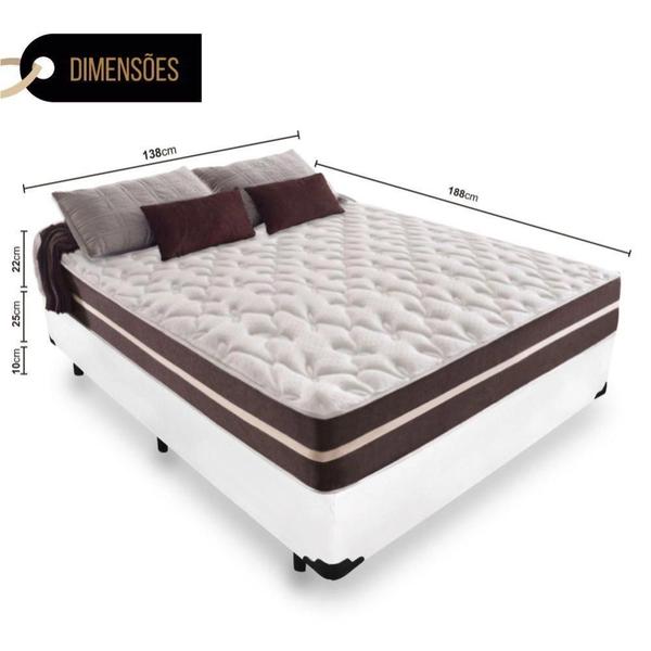 Imagem de Cama Box Casal + Colchão De Molas - Comfort Prime - Classic Superlastic 138cm Branco