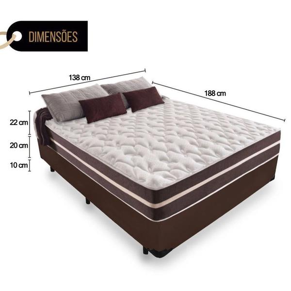 Imagem de Cama Box Casal + Colchão De Molas - Comfort Prime - Classic Superlastic 138cm Marrom