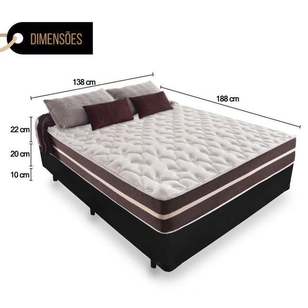 Imagem de Cama Box Casal + Colchão De Molas - Comfort Prime - Classic Superlastic 138cm Preto