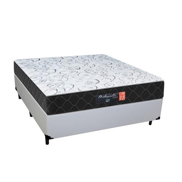 Imagem de Cama Box Casal + Colchão Espuma D33 Semi Ortopédico Extra Firme Comfort Prime 60x138x188 Branco