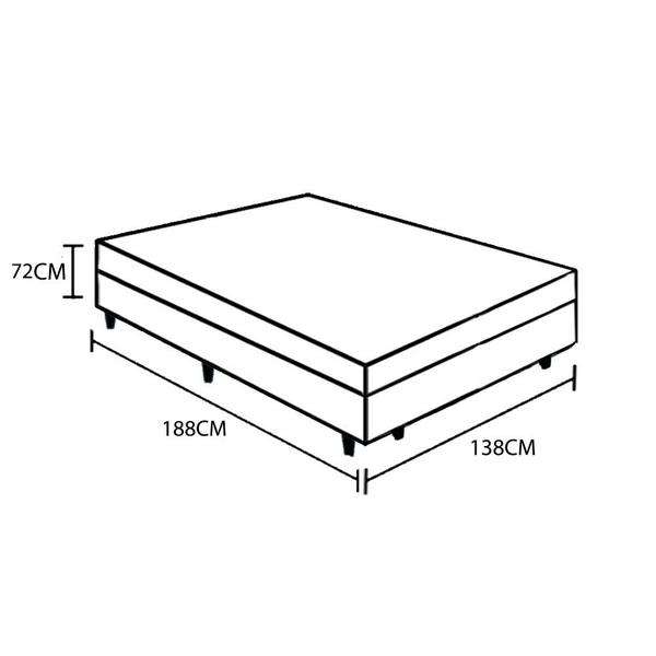 Imagem de Cama Box Casal + Colchão Espuma D33 Semi Ortopédico Extra Firme Comfort Prime 60x138x188 Marrom