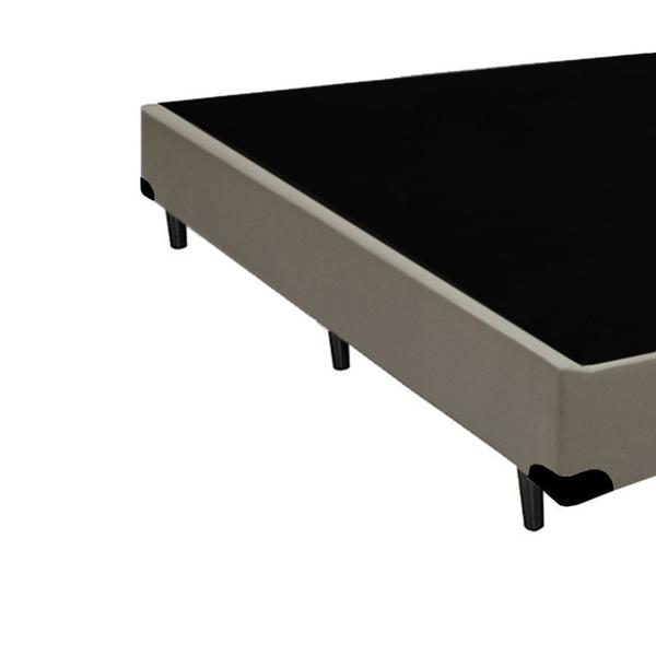 Imagem de Cama Box Casal Colchão Espuma D45 Bordado + Box Sintético Bege Serra Negra 59x138x188