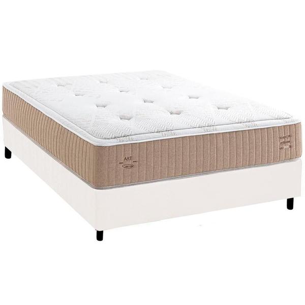 Cama Box Casal + Colchão Herval C1631 Molas Maxspring 138x188x72 Imagem de Cama Box Casal + Colchão Herval C1631 Molas Maxspring 138x188x72
