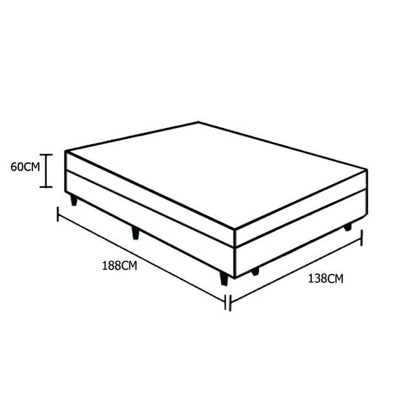 Imagem de Cama Box Casal Colchão Mola Bonnel Belos Sonhos + Box Sintético 60x138x188