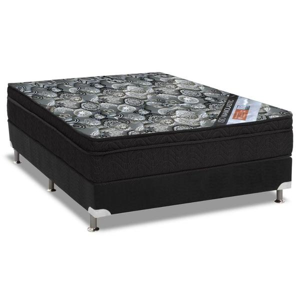 Imagem de Cama Box Casal: Colchão Molas Bonnel Ortobom Nanolastic ISO Firme + Base CRC Suede Black(138x188)