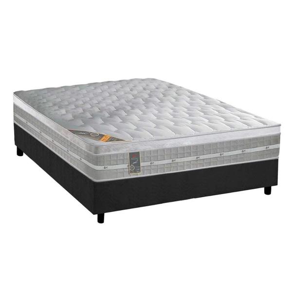 Imagem de Cama Box Casal: Colchão Molas Ensacadas Castor Pocket Premium Gel + Base CRC Suede Gray(138x188)