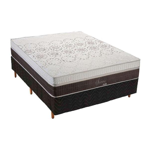 Imagem de Cama Box Casal: Colchão Molas MasterPocket Ensacadas Polar   Sporting + Base CRC Rústico Black(138x188)