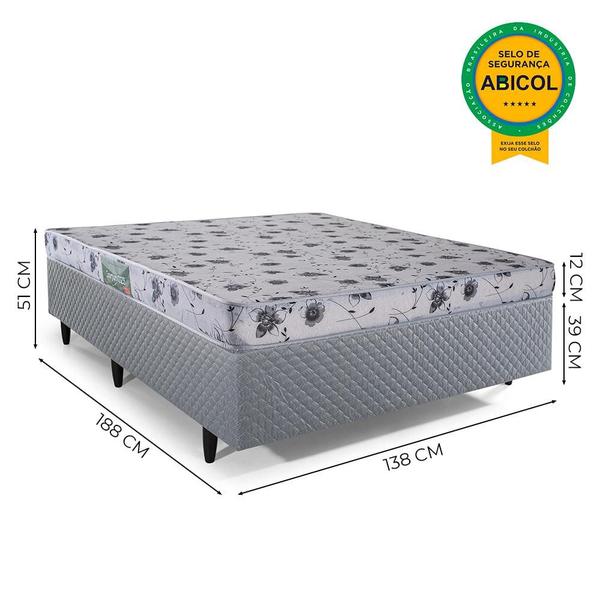 Imagem de Cama Box Casal Herval Sonum, 51x138x188 cm, Espuma D23