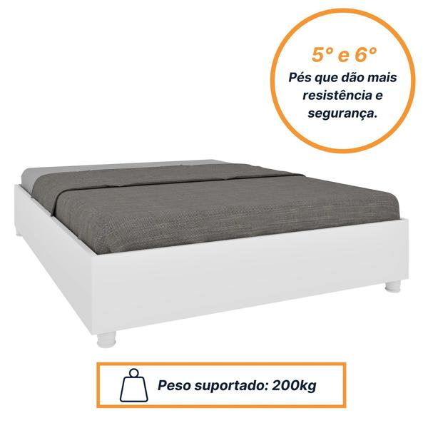 Imagem de Cama Box Casal Queen 203cmx164cm Mônaco com Cabeceira Extensivel e 2 Mesas de Cabeceiras