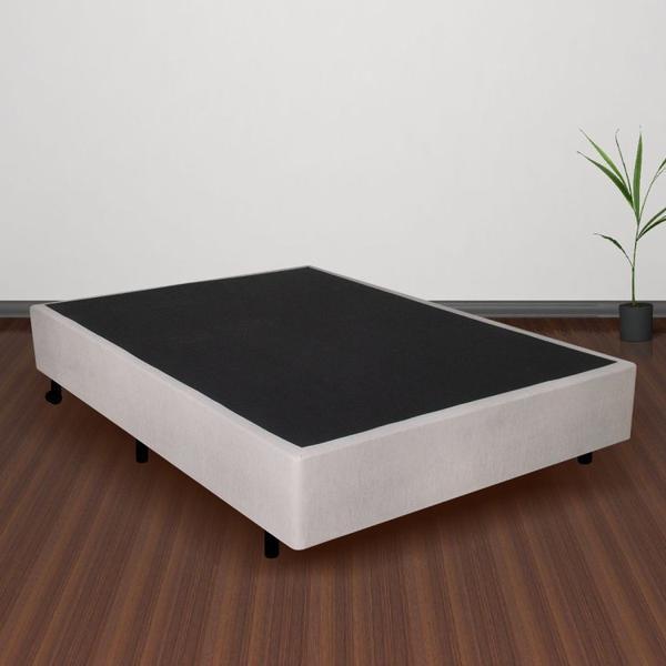 Imagem de Cama Box Casal Reforçado 138x188x38cm e Colchão Adapto Molas Ensacadas Areia