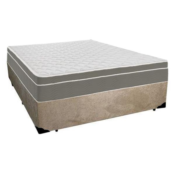 Imagem de Cama Box Casal Suede + Colchão SerenePrime Molas Ensacadas 138x188x65 Bege