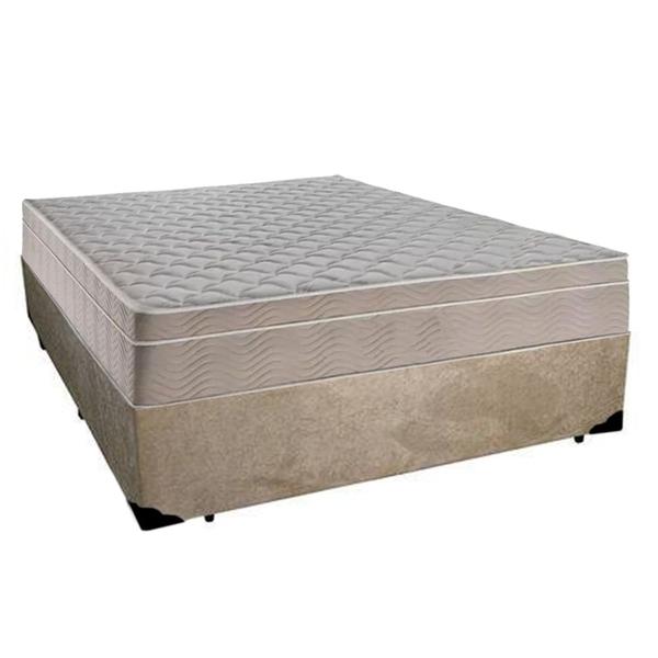 Imagem de Cama Box Casal Suede + Colchão SerenePrime Molas Ensacadas 138x188x65 Bege