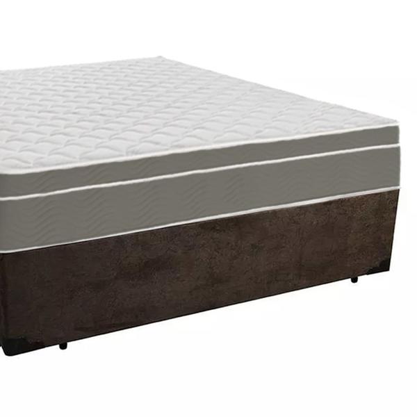 Imagem de Cama Box Casal Suede + Colchão SerenePrime Molas Ensacadas 138x188x65 Marrom