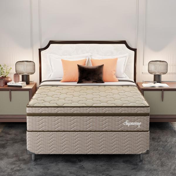 Imagem de Cama Box Casal  Supreme 1,38X1,88X0,60 Molas Ensacadas Montreal