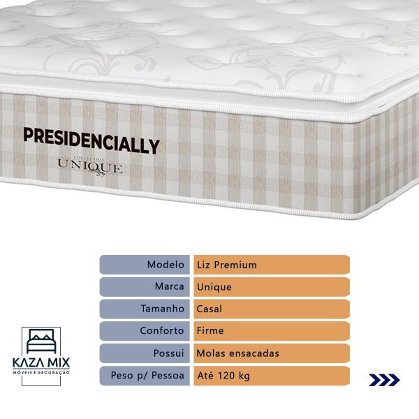 Imagem de Cama Box Cinza e Colchão Casal Presidencially Molas Ensacadas Unique