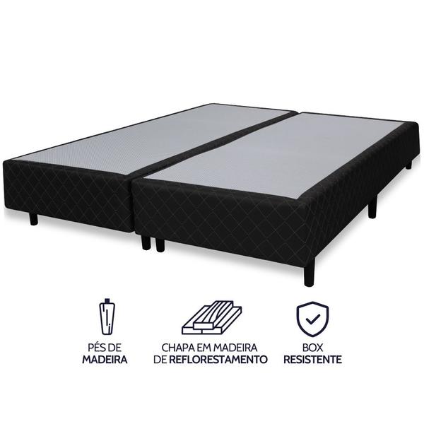 Imagem de Cama Box Colchão Queen Espuma D45 Extra Firme Ortopédico 158x198x51cm - BF Colchoes