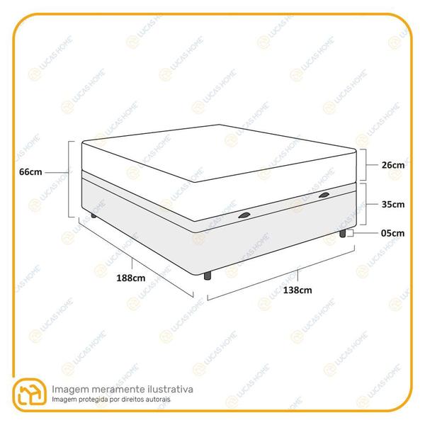 Imagem de Cama Box com Baú Casal Branca + Colchão de Molas Ensacadas - Gazin - New York 138x188x61cm