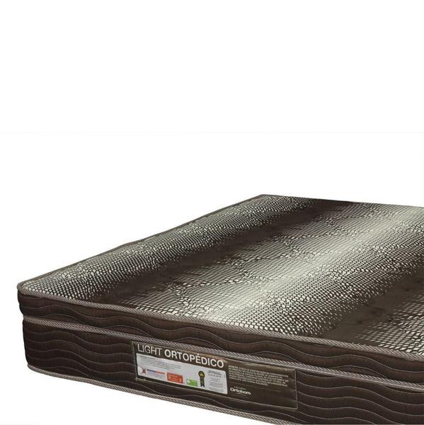 Imagem de Cama Box Com Baú Casal + Colchão De Espuma D28 - Ortobom - Light Ortopédico 138cm 