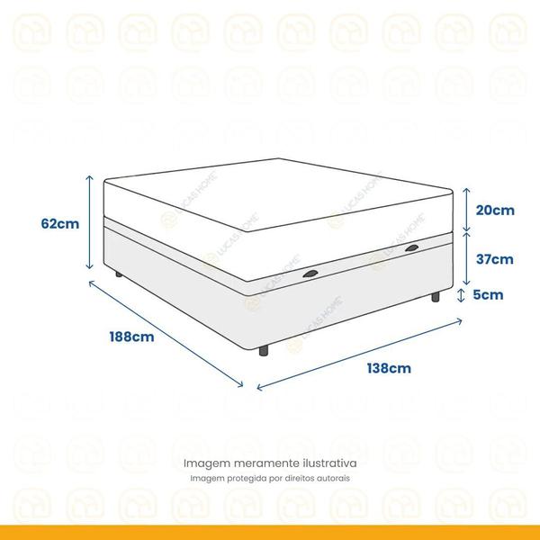 Imagem de Cama Box Com Baú Casal + Colchão De Molas - Anjos - Classic Superlastic 138cm