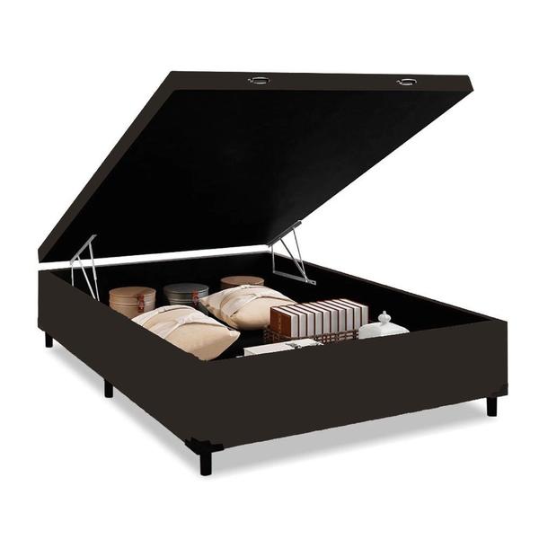 Imagem de Cama Box Com Baú Casal + Colchão De Molas - Anjos - Classic Superlastic 138cm Marrom