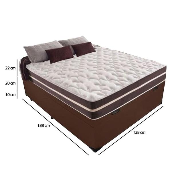 Imagem de Cama Box Com Baú Casal + Colchão De Molas - Comfort Prime - Classic Superlastic 138cm