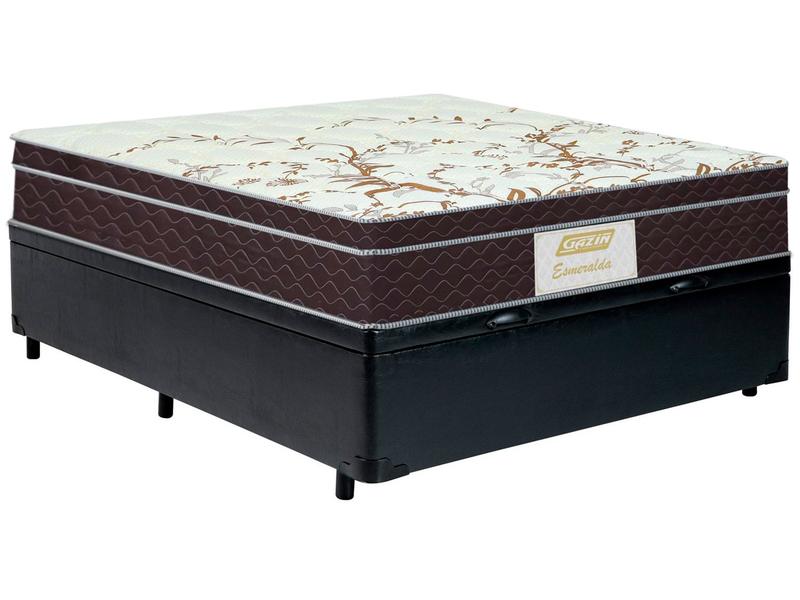 Cama Box Com Baú Casal + Colchão de Molas - Ensacadas Esmeralda Gazin Cama Box Com Baú Casal + Colchão de Molas - Ensacadas Esmeralda Gazin