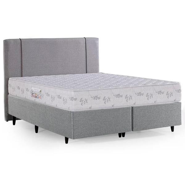 Imagem de Cama Box com Cabeceira Herval Queen Cannes, 64x158x198 cm, Bordado, Espuma D33