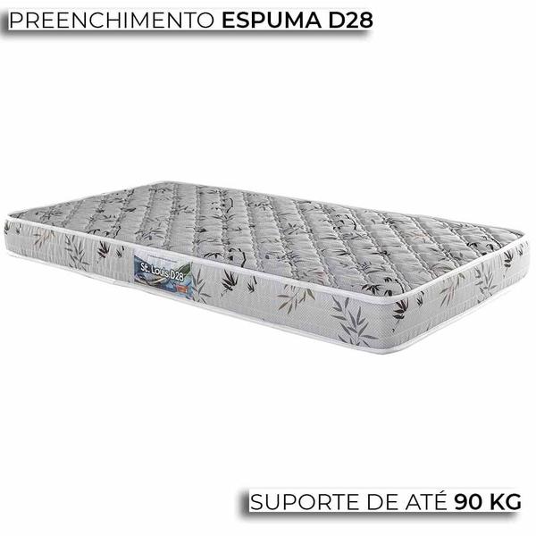 Imagem de Cama Box com Cabeceira Solteiro Herval St. Louis, Espuma D28, 53x88x188 cm