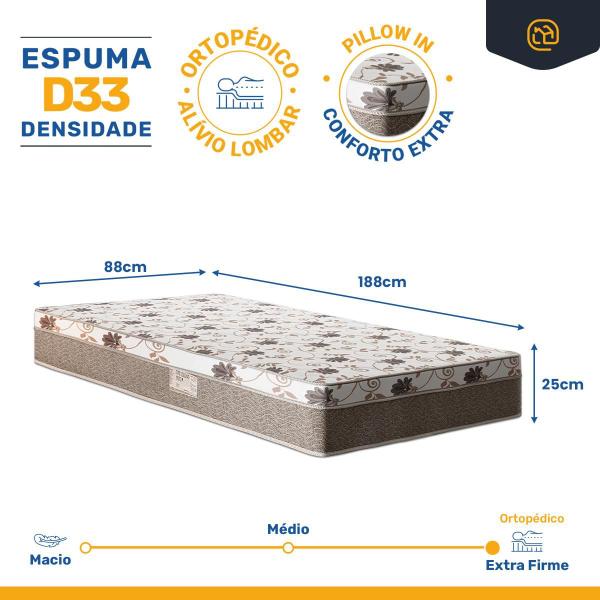 Imagem de Cama Box com Colchão de Espuma D33 Pillow In Luna Solteiro 88cm