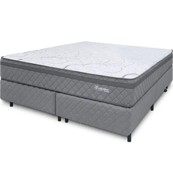 Cama Box com Colchão King Ortopédico Espuma D45 Extra Firme 193x203cm BF Colchões