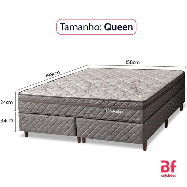 Imagem de Cama Box com Colchão Queen Ortopédico Espuma D45 Extra Firme 158x198cm BF Colchões