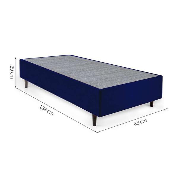 Imagem de Cama Box com Colchão Solteiro Guldi Duplo D28 e 1 Travesseiro Guldi Soft Nasa Branco e Azul