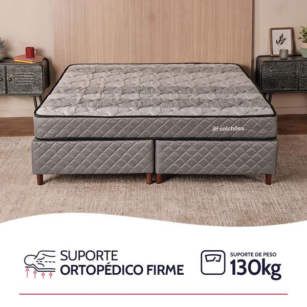 Imagem de Cama Box com Colchão Solteiro Ortopédico Firme Espuma D33 Antialérgico 78x188x51cm - BF Colchões