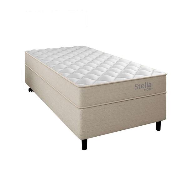 Imagem de Cama Box com Colchão Solteiro Stella Molas Ensacadas (60x88x188) Bege