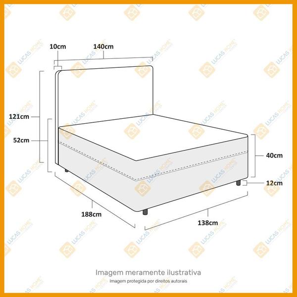 Imagem de Cama Box Conjugada Casal Ortopédica D28 Unique + Cabeceira Cassis Preta