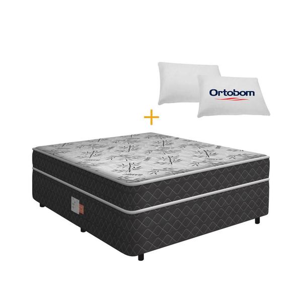 Cama Box Conjugada Viúva Ortopédica D28 com Travesseiros Lucas Home Unique 128x188x52 cm - Lucas Home Center Cama Box Conjugada Viúva Ortopédica D28 com Travesseiros Lucas Home Unique 128x188x52 cm - Lucas Home Center