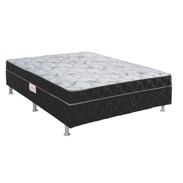 Imagem de Cama Box Conjugado Casal: Colchão Molas Bonnel Springs Black( 138x188x41) Pelmex