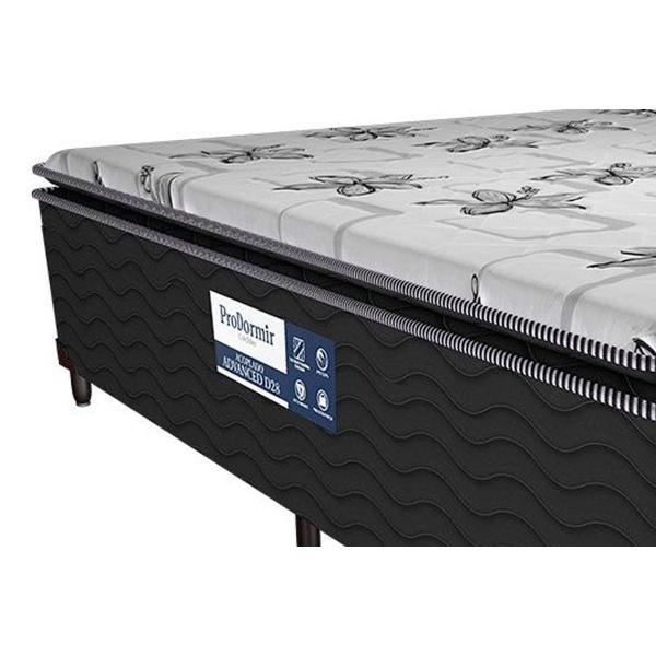 Imagem de Cama Box Conjugado Casal: Colchão Ortopédico D28 ProDormir Advanced Pillow Top Black  (138x188x50) Probel