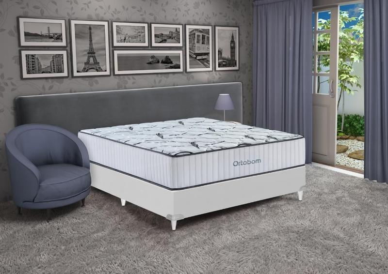 Cama box e colchão Highfoam Casal (138x188) - Ortobom Cama box e colchão Highfoam Casal (138x188) - Ortobom