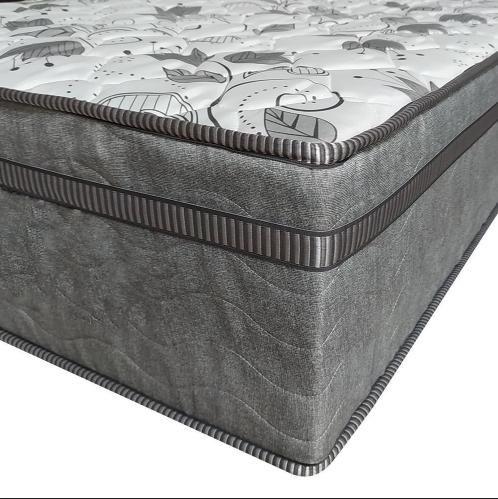 Imagem de Cama Box King 193 Bipartido Tecido Sintético Preto Com Colchão de Molas Ensacadas Evolution - Probel - 72x128x188