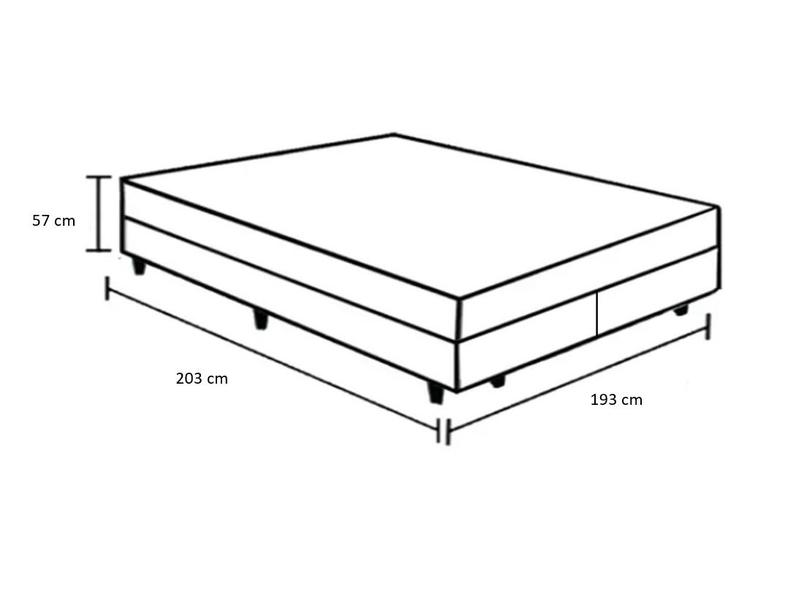 Imagem de Cama Box King 193 Bipartido Tecido Sintético Preto com Colchão Lisboa Espuma D28 Preto