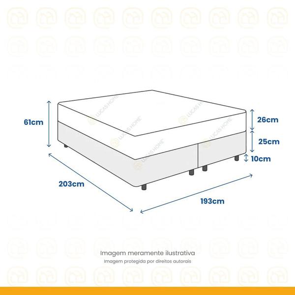 Imagem de Cama Box King + Colchão De Molas Ensacadas - Anjos - Classic 193x203x 61cm