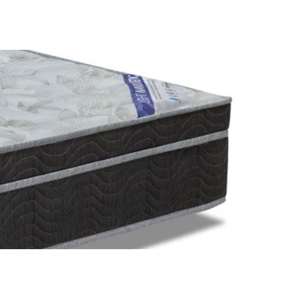 Imagem de Cama Box King: Colchão Molas Ortobom Nanolastic Light Selado + Base CRC Suede Bege(186x198)