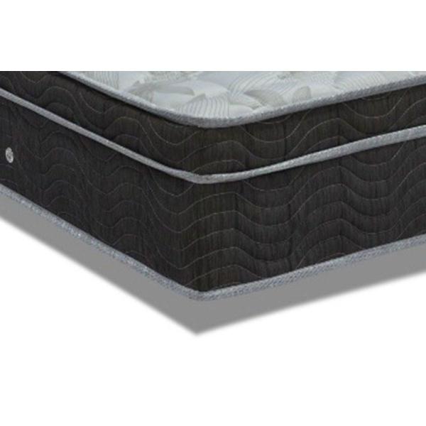 Imagem de Cama Box King: Colchão Molas Ortobom Nanolastic Light Selado + Base CRC Suede Black(186x198)