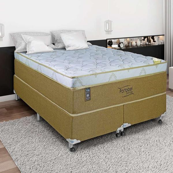 Imagem de Cama Box King com Colchão Vicenza Molas Ensacadas Bege