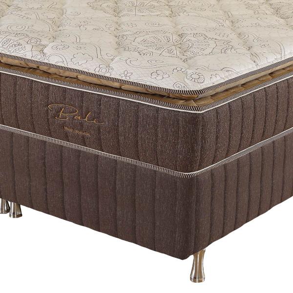 Imagem de Cama Box King Size (Box + Colchão) 193x203x65 Bali Prorelax Molas Ensacadas Pillow Top Turn Free - Marrom