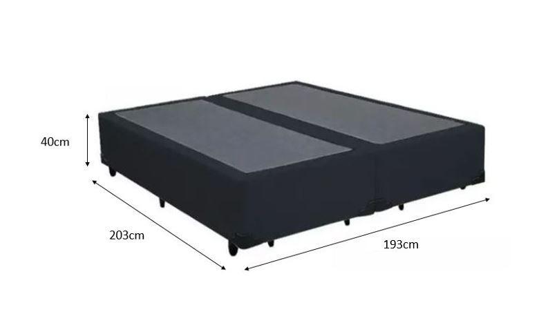 Imagem de Cama Box King - Tecido Sintético Preto com Colchão Extra Firme D28-Suporta 80Kg