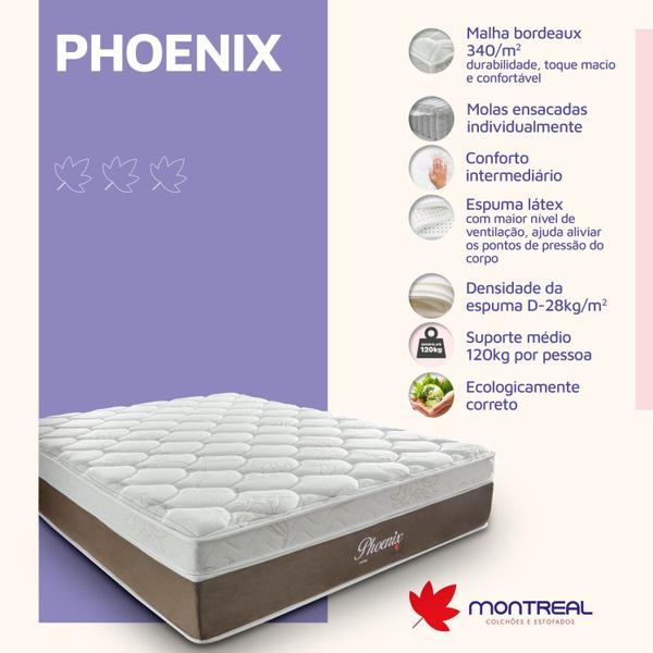 Imagem de Cama Box King193x203x59cm Molas Ensacadas Phoenix Montreal