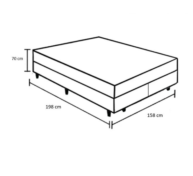 Imagem de Cama Box Queen 158 Sintético Branco com Colchão Ortobom Airtech Spring Pocket D26 Bege 70x158x198