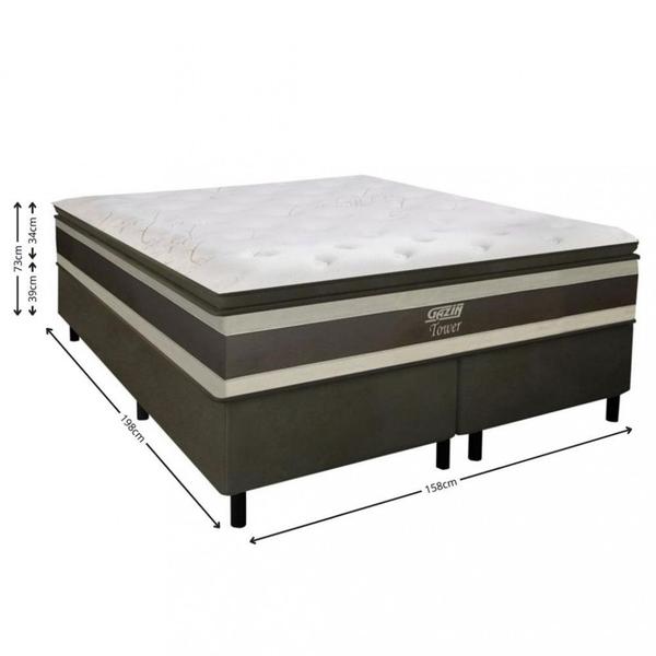 Imagem de Cama Box Queen 158cm Molas Ensacadas Tower HF V24 2CEN Gazin